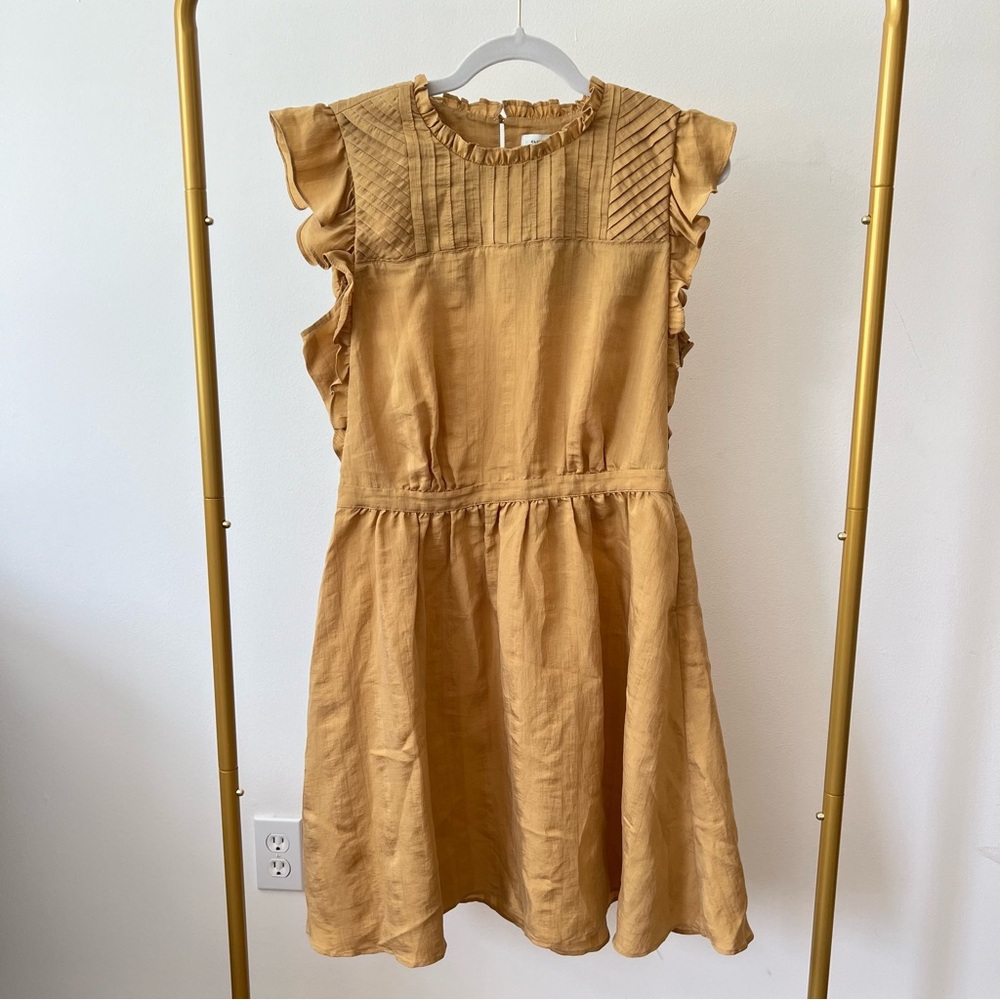 Club Monaco Yellow Ruffle Mini Dress